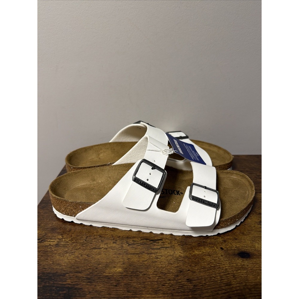 NEW Birkenstock Arizona BS Women's 11, WHITE Birko-Flor 0552681 Sandals